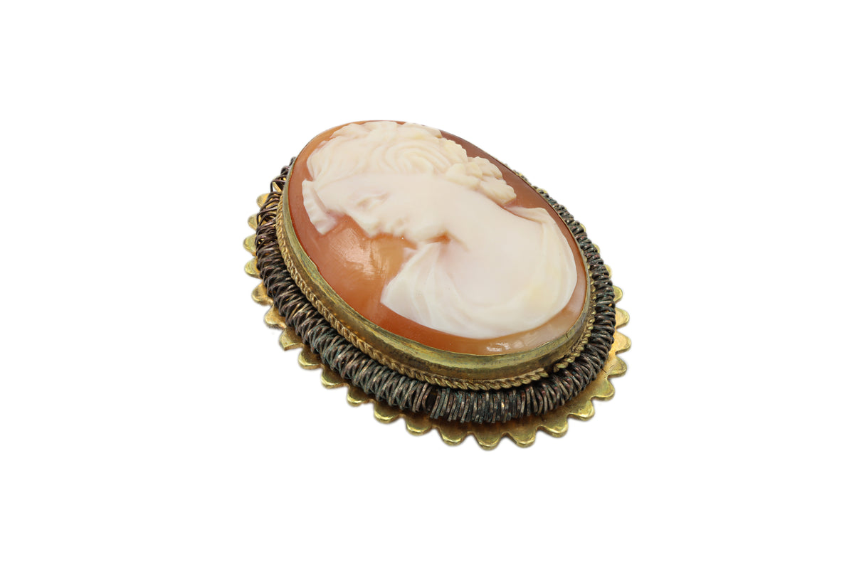 9金GENUINE ITALIAN HAND CARVED CAMEO 9金GENUINE ITALIAN HAND CARVED CAMEO
