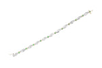 Load image into Gallery viewer, Diamond and Emerald Tennis Bracelet 14k White Gold
