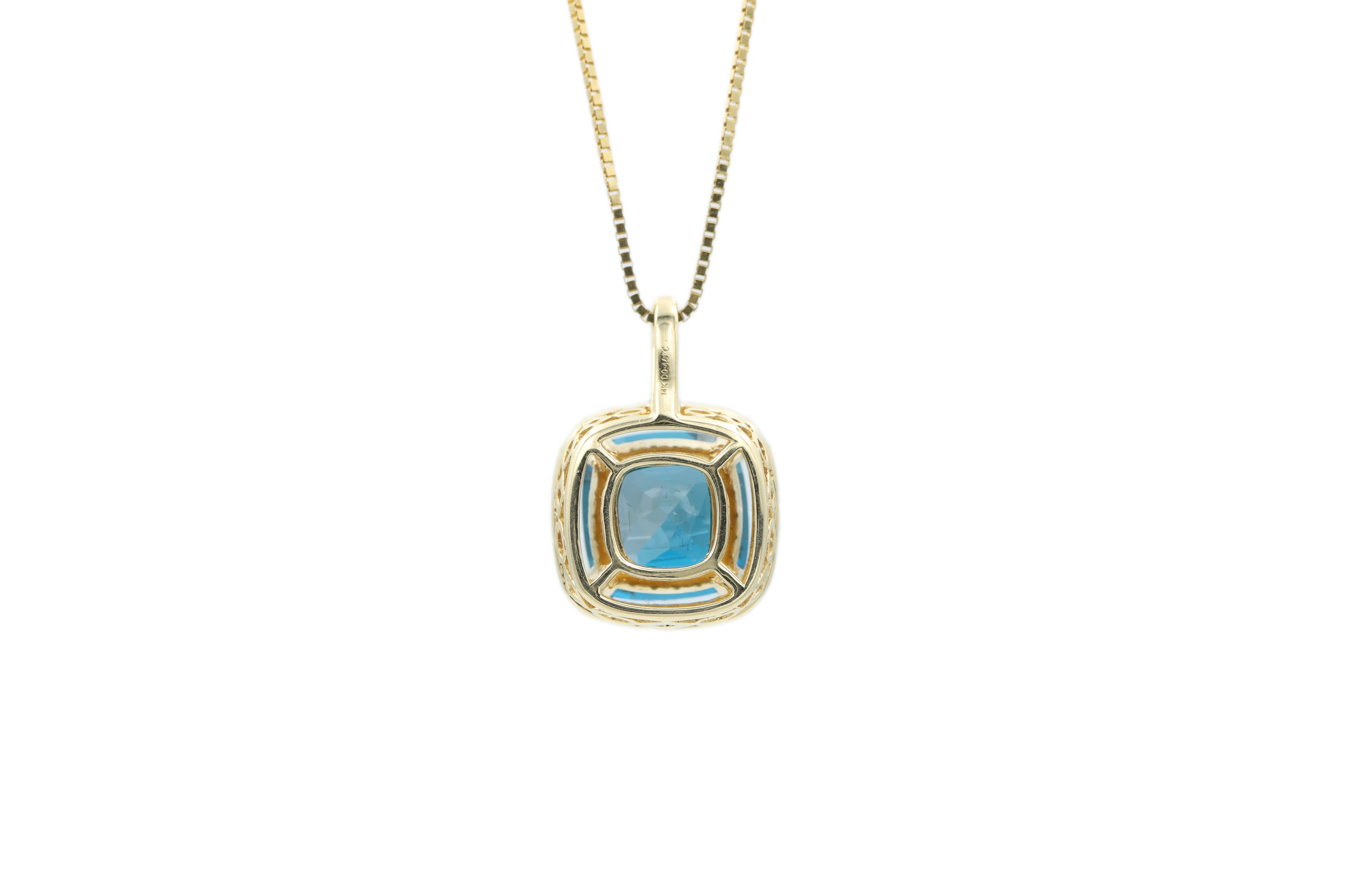 London Blue Topaz Pendant 14k Yellow Gold