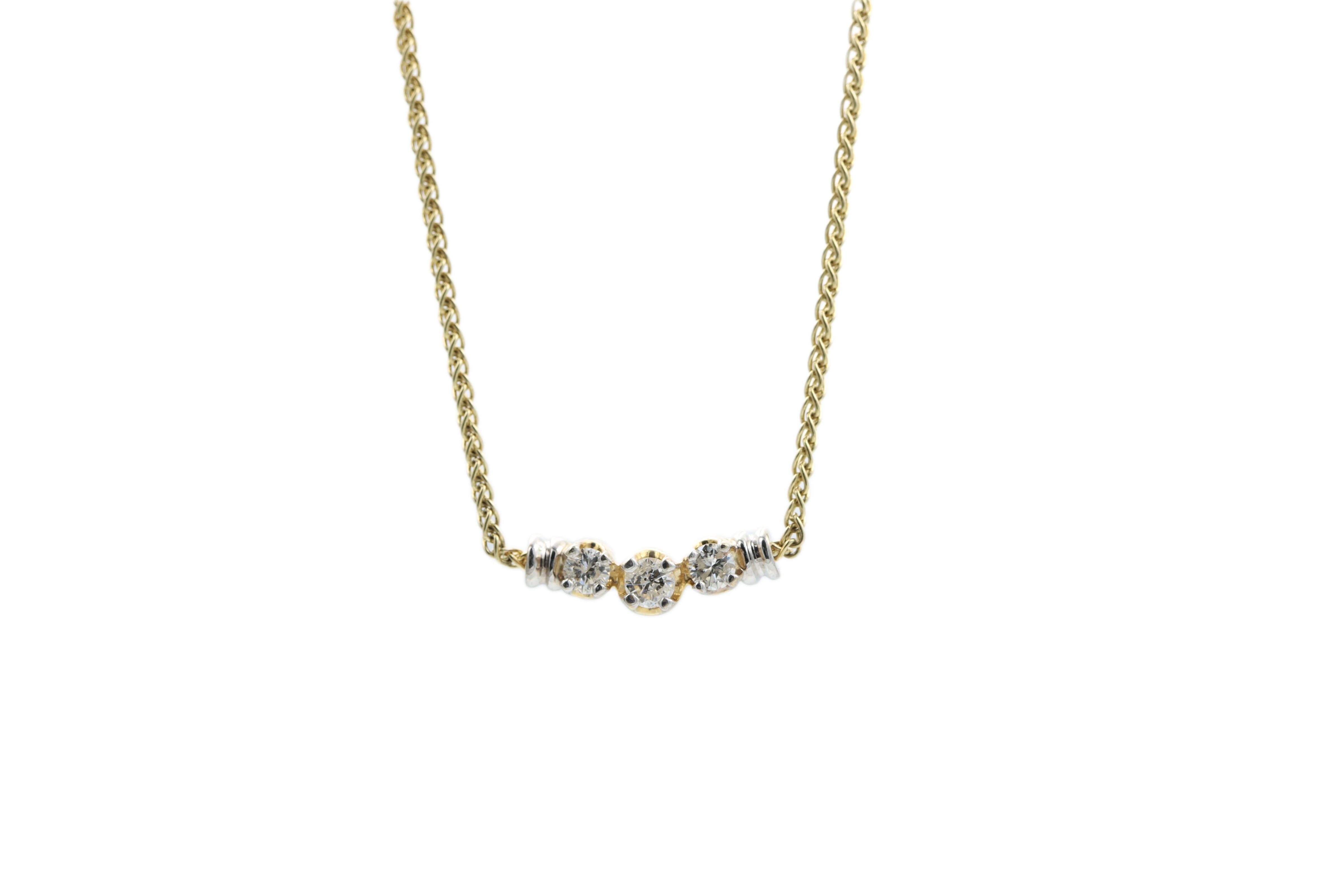 3 Stone Diamond Necklace