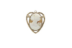 Load image into Gallery viewer, Hand Carved Italian Shell Cameo with Heart Shaped Metal Locket
