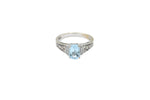 Load image into Gallery viewer, Sky Blue Topaz Ring with Diamonds 14k Yellow Gold
