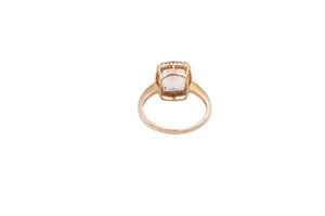 Custom Cut Morganite 14kt Yellow Gold Ring