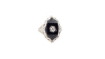 Load image into Gallery viewer, Black Onyx with Diamond Shield in 18k White Gold
