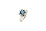 Load image into Gallery viewer, London Blue Topaz Flora Design 14k White Gold
