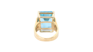 Blue Topaz and Diamond Ring in 14k Gold