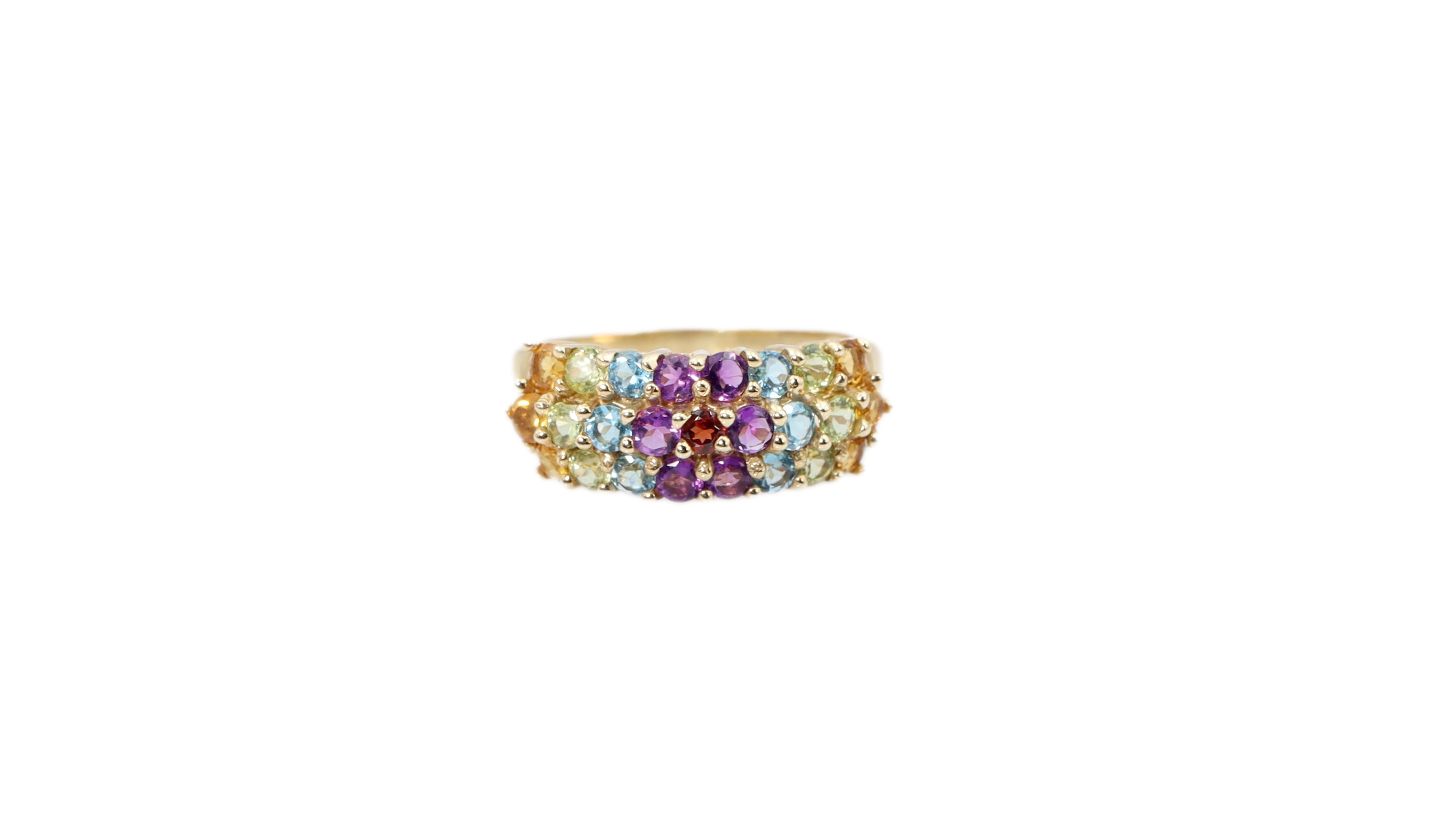 Multi Gemstone Band in 10k Gold