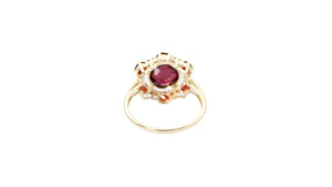 Checkerboard Garnet 10k Gold Ring