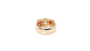 Diamond and Garnet Ring in 14k Yellow Gold