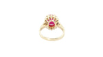 Load image into Gallery viewer, Oval Ruby with Diamond Halo in 14k Yellow Gold
