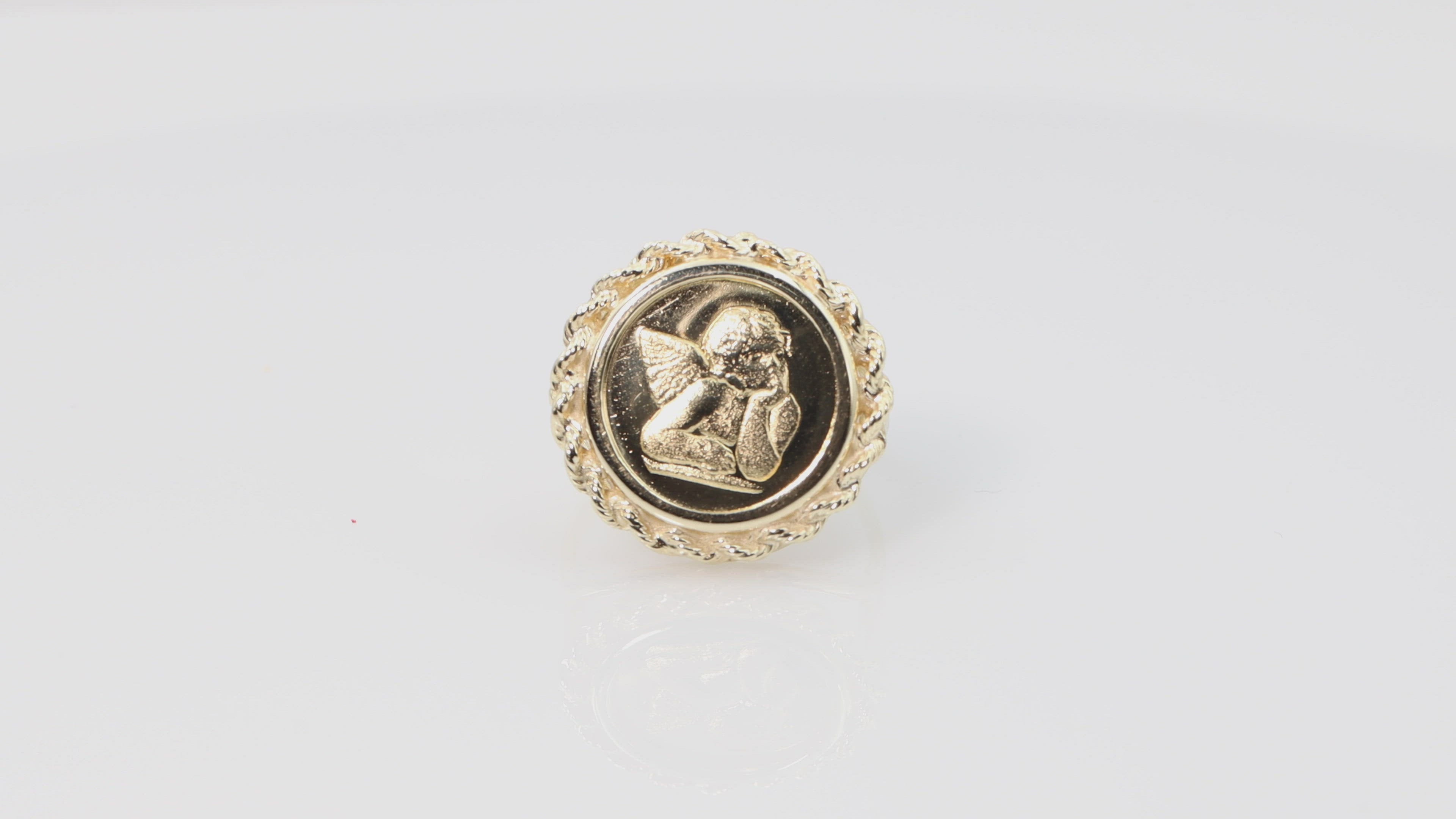 Angel Coin Ring 10k Yellow Gold