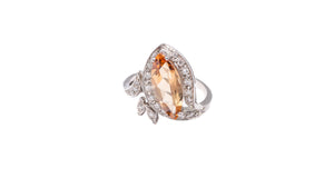 Vintage Platinum Imperial Topaz Ring