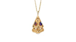 Load image into Gallery viewer, Gold Pyramid Fob Pendant Necklace
