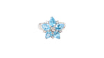 Load image into Gallery viewer, Blue Topaz Flower Ring with Diamonds in 14k White Gold
