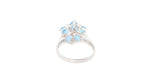 Load image into Gallery viewer, Blue Topaz Flower Ring with Diamonds in 14k White Gold
