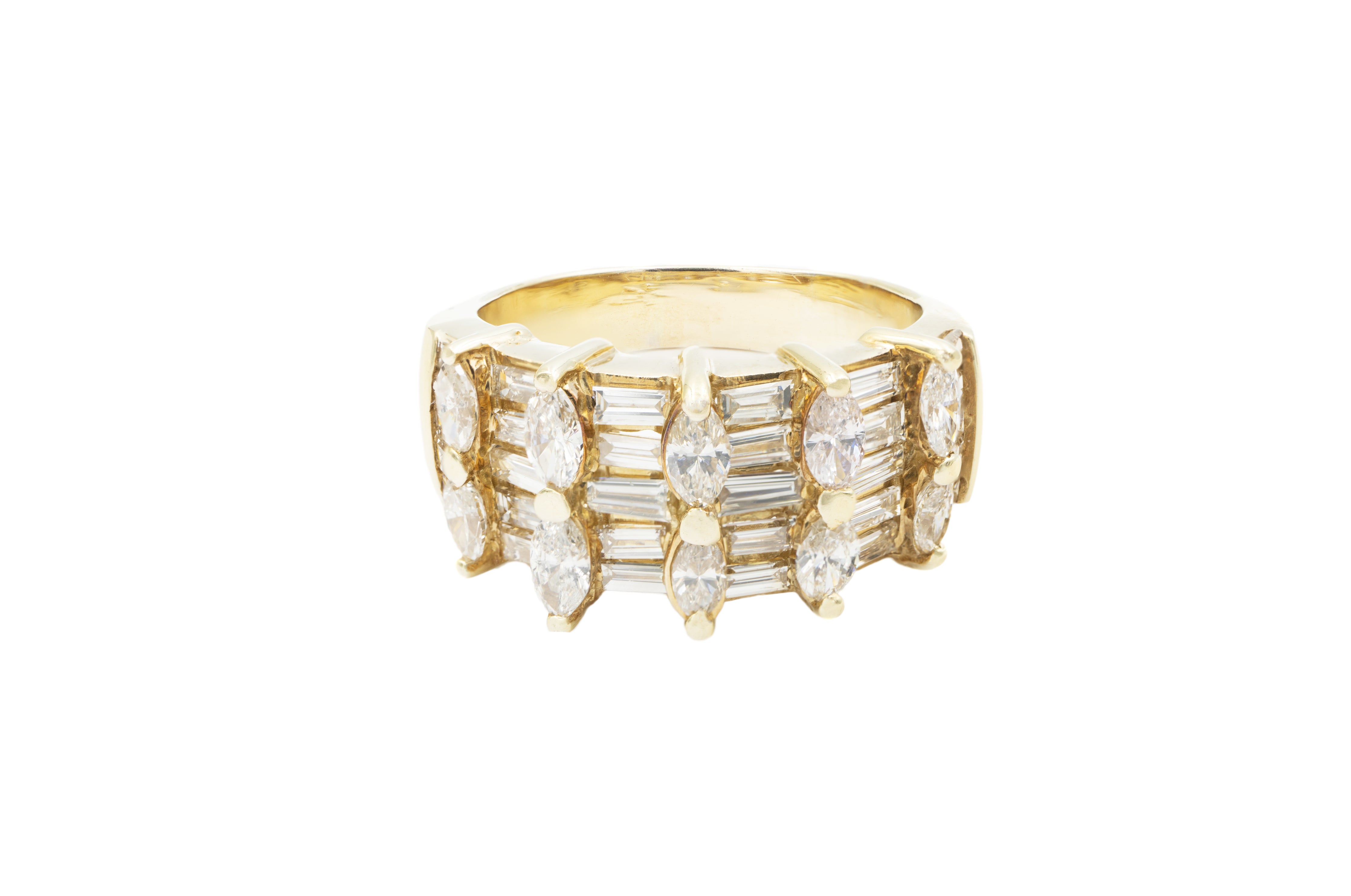 Baguette and Marquis Diamond Band Ring