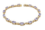 Load image into Gallery viewer, Oval Tanzanite Bracelet in 14k Yellow Gold
