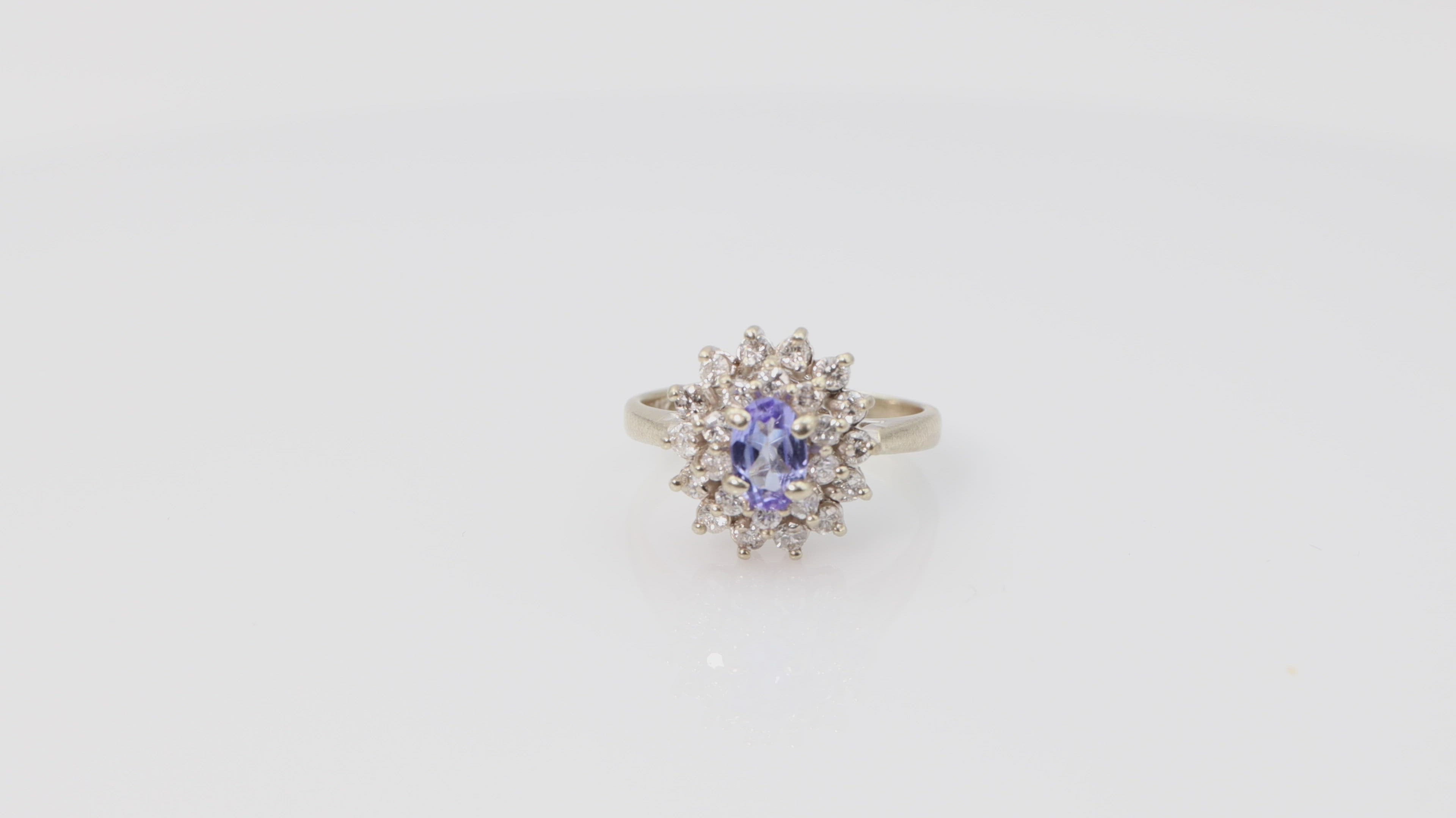 Oval Tanzanite and Diamond Ring in 14k Gold